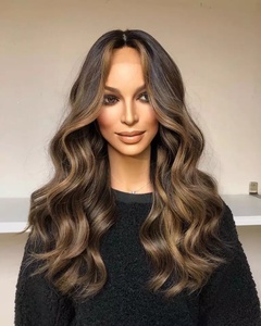 Brun foncé Balayage Couleur Soie Dentelle Perruque Super Naturel 100% Vierge Européenne Cheveux Soie Top Lace Front Perruques pour Blanc Sans Colle - Product Image 2