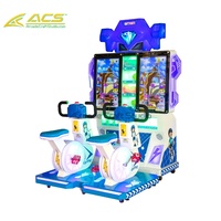 Machine de jeu de course automobile pour enfants ACS Metal English Indoor, à monnayeur, 2 joueurs, simulateur de conduite, borne d'arcade, garantie 1 an