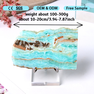 Bán Buôn Chất Lượng Cao Tinh Thần Tinh Nguyên Lát Chữa Bệnh Đá Quý Tự Nhiên Bầu Trời Màu Xanh Hemimorphite Sàn Cho Trang Trí Nội Thất - Product Image 5