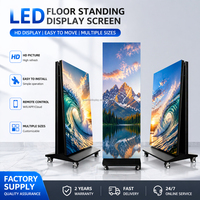 Affiche LED d'intérieur pliable P2.5 à pas fin 640x1920mm, écran publicitaire de vente au détail sur pied pour affiche LED à télécommande