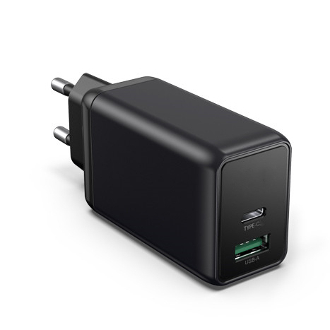 Factory XinSPower Wholesale 65W 1 Type-C 1 USB-A Phone Laptop Tablet Mini Quick Travel PD QC 3.0 Fast GaN Wall Charger Adapter