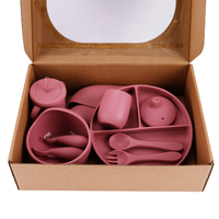 Ensemble de salle à manger pour enfants en silicone sans BPA et antidérapant avec logo personnalisé Cuillère à manger pour bébé au design mignon Bol à bavette pour le sevrage de bébé