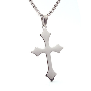 Stainless Steel <b>Cross</b> Pendant Necklace Unisex Fashion Jewelry Gift - Product Image 1