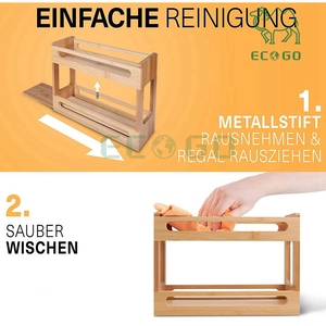 Armario de especias extensible, práctico organizador de especias de bambú y organizador de almacenamiento multiusos para cocina, armario interior - Product Image 4