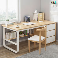 Bureau d'étudiant moderne simple avec tiroir Table de rangement de bureau au design moderne pour la chambre d'étude en bois à panneaux