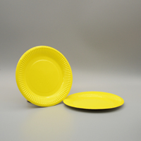 Assiettes jetables jaunes écologiques biodégradables pour la restauration en gros