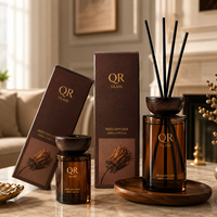 Bouteille diffuseur de parfum en verre transparent de luxe, recyclable, minimaliste, ambre, 120 ml, avec texture spirale