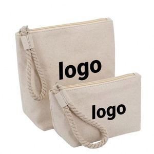 Sac à outils en toile personnalisé avec LOGO, vente en gros, sur commande, trousse de maquillage en toile zippée, rangement multi-poches - Product Image 1