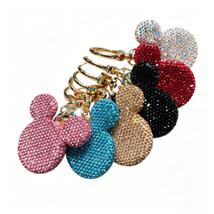 <span class=keywords><strong>Llavero</strong></span> de moda con cabeza de ratón de diamantes de imitación, bonito colgante Kawaii para coche, decoración para bolso o mochila, regalo para mujer, venta al por mayor - Product Image 4