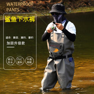 XSKJ5 Waders de pêche professionnels pour hommes, imperméables, au-dessus du genou, couleur unie, renforcés, durables, pour la pêche aux leurres en réservoir - Product Image 4