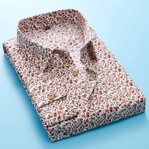 Camicia da <span class=keywords><strong>uomo</strong></span> TONGYANG casual slim fit a maniche lunghe con stampa floreale, camicia elegante in cotone a fiori da <span class=keywords><strong>uomo</strong></span>, taglie forti fino alla <span class=keywords><strong>5XL</strong></span> - Product Image 3