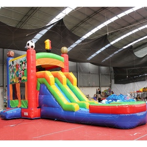 Château gonflable géant <span class=keywords><strong>Mickey</strong></span> Mouse super-héros unisexe en PVC avec <span class=keywords><strong>toboggan</strong></span> et souffleur, facile à installer pour parcs d'enfants - Product Image 6