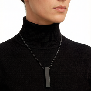 Collar Largo con Colgante Rectangular Geométrico, <span class=keywords><strong>Cadena</strong></span> Minimalista de Acero Inoxidable en Dorado, Plateado y Negro para Mujeres y Niñas, Ideal para Regalo - Product Image 2