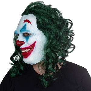 Masque de Joker <span class=keywords><strong>Joaquin</strong></span> Phoenix, accessoires de cosplay de clown, Halloween, Noël, effrayant, drôle, en latex, couvre-visage complet, pour fête, film - Product Image 1