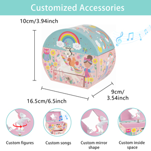 Scatola Portagioie Musicale Unicorno Magico con Figura Rotante, Musica a Corda e Specchio, Regalo di Compleanno per Bambini - Product Image 4