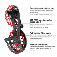 1 jeu de poulie jocklace en céramique pour vélo 17T, en Fiber de carbone, pour dérailleur arrière pour SRAM Red/Force, pour shimano 4600/4700/5700/5800