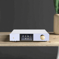Lecteur audio Hi-Fi Eweat DMP60 en aluminium argenté avec écran rétro, entrée USB et sortie HD silencieuse, fabriqué en alliage d'aluminium