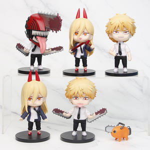 (Wholesale) 6pcs Chainsaw man action figure PVC Cake Topper Doll Pochita figure for car decoration