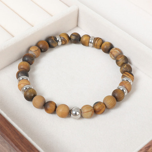 Bohemian Natural Stone <b>Beaded</b> <b>Bracelet</b> Rose Gold Plated Unisex Jewelry - Product Image 3