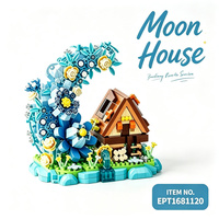 EPT 977 pièces Nouveau Kit de Construction Créatif DIY Bouquet de Fleurs Moonflower en Blocs de Plastique, Décoration Murale, Cadeau Romantique