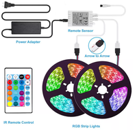 Nouveau Flexible Led IP65 5M 5050 RGB Kits 60leds IR Contrôleur 12v/24v Vacances Led Rvb Bande Kit Lumières
