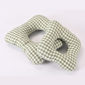 Coussin de siège anti-pression à motif quadrillé en coton lavé pour le soin des hanches et du coccyx, grande et moyenne taille - Product Image 3