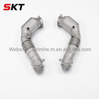 Downpipe 300 CPSI pour BMW G30 M550i N63, spécifications allemandes, sablé, avec bouclier thermique gaufré et soudures TIG dorées
