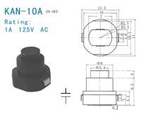 Interrupteur à bouton poussoir rond noir pour lampe torche, DC 30V 1A 10mm X 10mm (D*H)
