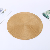 Set de table rond en plastique PP tissé personnalisable, écologique, réutilisable, diamètre 38 cm, avec isolation thermique, design moderne