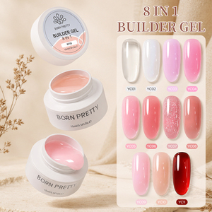 BORN PRETTY Gel Constructeur Couleur Rose Nude 15ml Sans TPO Sans HEMA Auto-nivelant 8 en 1 Gel Dur pour Extension d'Ongles - Product Image 1