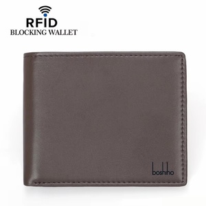 Boshiho Men's <b>Card</b> <b>Holder</b> Purse Microfiber Leather Fold <b>Wallets</b> RFID Anti-Theft Polyester Lining Short Wholesale <b>Wallet</b> - Product Image 2