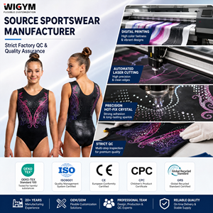Justaucorps de gymnastique sans manches pour enfants, personnalisé en usine, imprimé feuille d'or brillante, extensible dans les quatre sens, pour compétition scolaire et équipe, vente en gros - Product Image 4