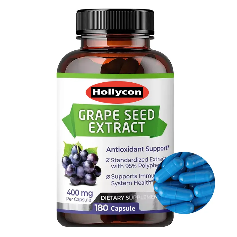 Fórmula personalizada, suplementos para el cuidado de la salud, suplemento para la piel, cápsulas de extracto de semilla de uva orgánica, cápsulas antioxidantes