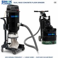 SIHOK Polisseuse industrielle robuste 540 mm 4 kW à double tête pour sols en béton, décapage d'époxy, utilisation humide et sèche, 220 V 380 V CE, vente en gros
