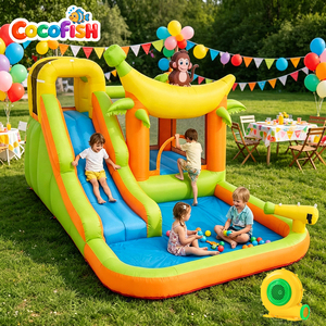 Château gonflable Cocofish Oxford avec toboggan pour les fêtes d'enfants, location de château gonflable Monkey pour parc aquatique d'été - Product Image 1