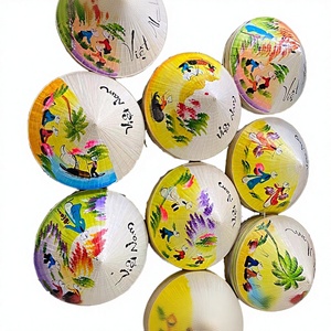 Chapeau conique en feuilles de palmier vietnamien, peint à la main, chapeau de paille traditionnel asiatique, pare-soleil pour la plage, les voyages et le quotidien - Product Image 3