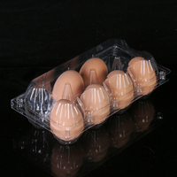 Boîtes en plastique PET à 8 alvéoles pour œufs de caille, emballage en plastique jetable pour œufs, boîtes en plastique blister