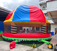Jeux gonflables jaunes et rouges Wipeout Game Wrecking Ball, jeux interactifs pour enfants et adultes
