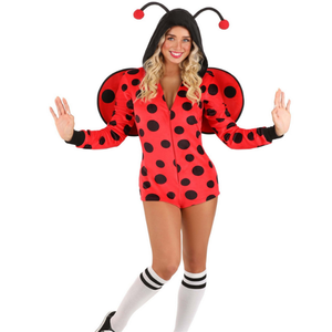 Costume de cosplay de coccinelle pour adulte, ensemble rouge et noir, combinaison de mascarade animale pour la danse sur scène, écologique, personnalisable - Product Image 1