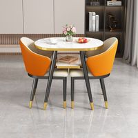Table ronde simple moderne à louer pour petit appartement, table de réception familiale pour balcon, table de négociation et combinaison de chaises