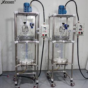 Baru 10L 20L 50L 100L 150L lapisan ganda kalsium kaca reaktor laboratorium peralatan penyaring kimia dengan reaktor berlapis - Product Image 2