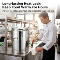 Conteneur alimentaire isotherme poli miroir, baril en acier inoxydable à double paroi avec robinet pour la restauration hôtelière