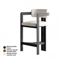 Chaise de bar médiévale, chaise de comptoir pour bar à domicile, tabouret à haute assise en bois massif avec dossier