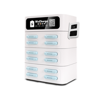 Station de location de batteries externes à 8 emplacements avec système de point de vente, borne de recharge de téléphones portables blanche pour usage commercial