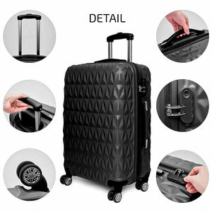 Besar murah diskon besar modis uniseks Abs koper plastik untuk bepergian tas sampel 3 pcs set bagasi - Product Image 2