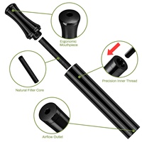 Bâtonnet inhalateur nasal réutilisable en métal noir avec logo personnalisé, inhalateur d'huiles essentielles d'aromathérapie pour arrêter de fumer et soulager l'anxiété