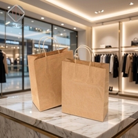 Sac d'emballage souple et recyclable en carton ivoire, imprimé avec logo personnalisé, à poignée longue, pour chaussures et vêtements