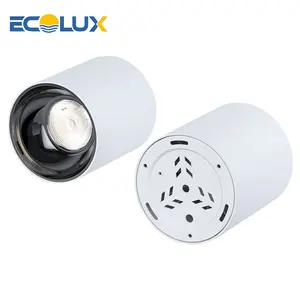Ecolux lampu Downlight LED tahan air IP54 bulat hitam putih antisilau COB 10w 15w 20w 30w lampu sorot terpasang