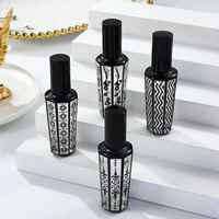 Botol Diffuser Parfum Heksagonal 15ml Berlapis Elektroplating dengan Berbagai Pola dalam Warna Emas, Perak, dan Hitam Botol Parfum Mewah