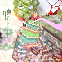 Autocollants superposés PET Thème Maison de Noël, Pingouin, Animal, Boutique de cadeaux, Magasin de burgers, Scène d'hiver, Autocollants de collage pour journal et décoration DIY